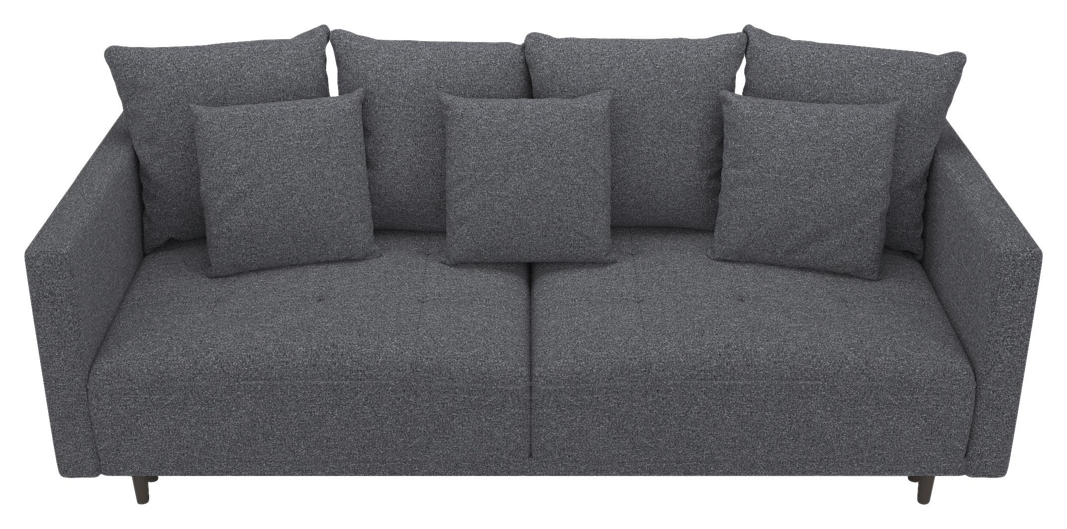 3-Sitzer-Sofa mit Schlaffunktion Sofia B: 223 cm - Dunkelgrau, Design, Textil (223/96/95cm) - MID.YOU