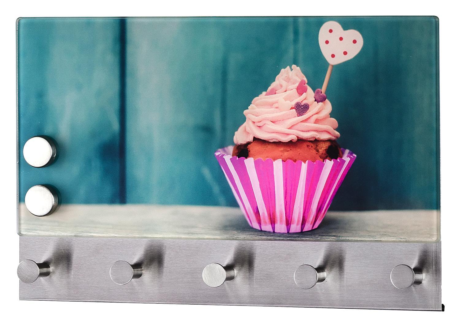 Hakenleiste Cupcake Magnetisch - Multicolor, MODERN, Glas/Metall (30/19cm)