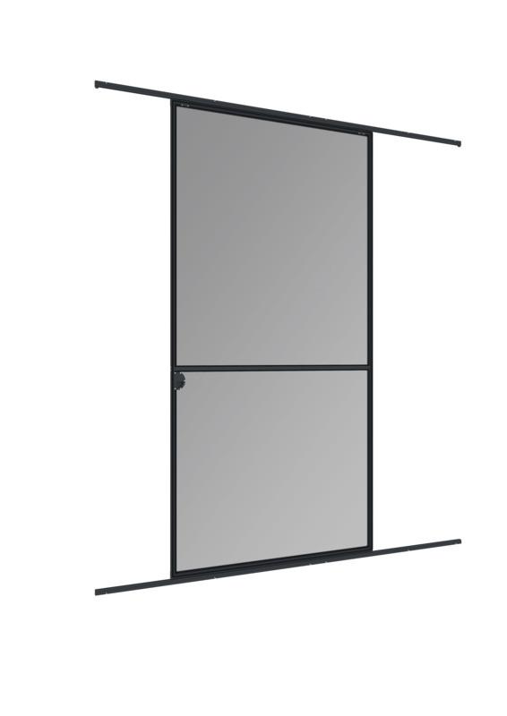 Fliegengitter Tür 120x240 Cm Anthrazit Ohne Bohren - Anthrazit, Basics, Metall (120/240cm)