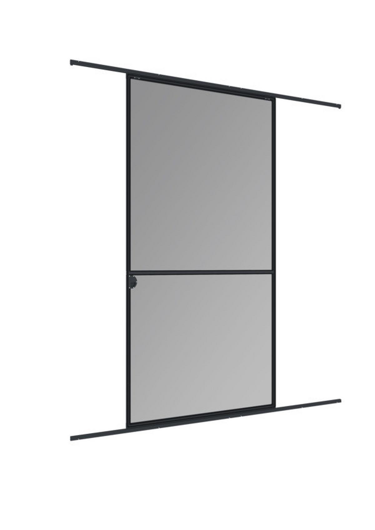 Fliegengitter Tür 120x240 Cm Anthrazit Ohne Bohren - Anthrazit, Basics, Metall (120/240cm)