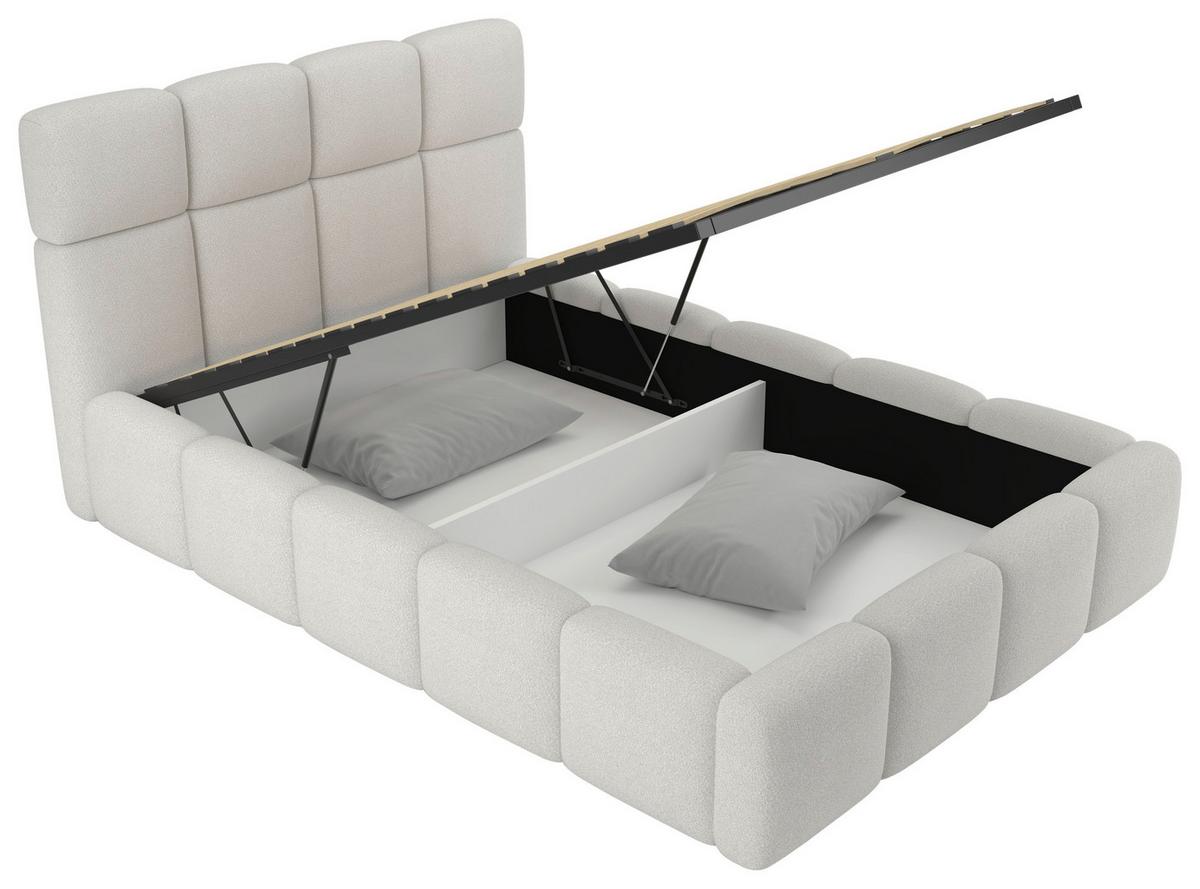 Polsterbett Cloudy Creme, Lf: 140x200 Cm - Creme, Trend, Holz/Holzwerkstoff (140/200cm) - Luca Bessoni