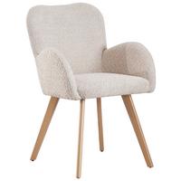 Armlehnstuhl Lydia Beige Gepolstert - Eichefarben/Beige, MODERN, Textil/Metall (57/85/63cm) - MID.YOU