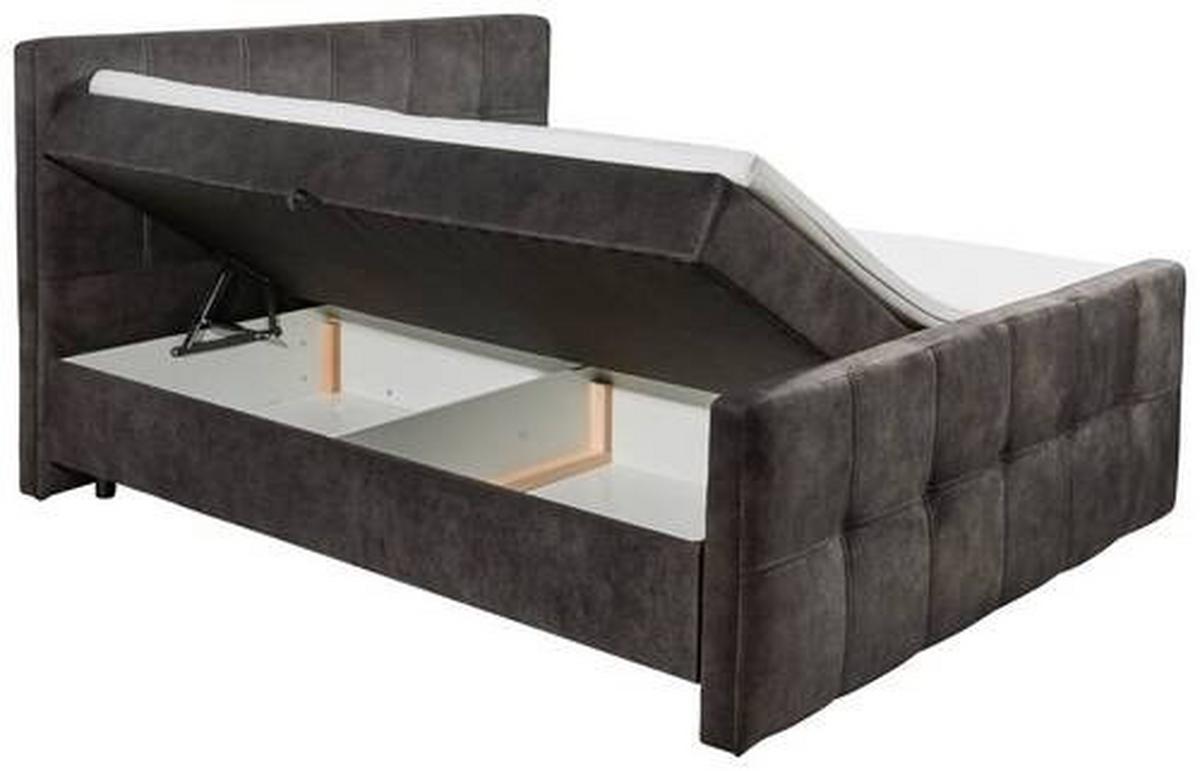 Boxbett Valetta 6 - Dunkelbraun/Schwarz, MODERN, Holzwerkstoff/Textil (180/200cm) - MID.YOU