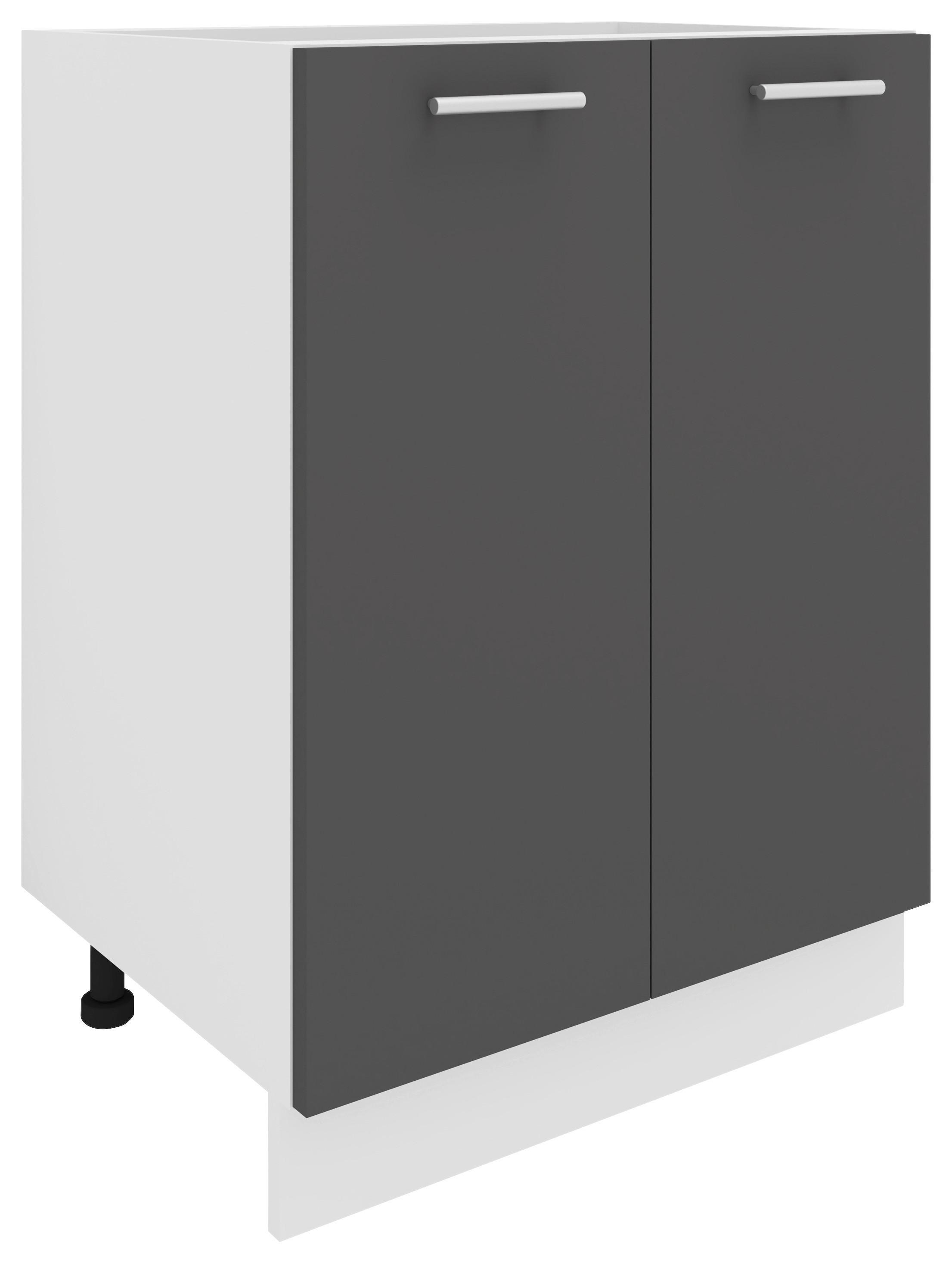 Küchenunterschrank Esilo B: 60 cm Anthrazit/Weiß - Anthrazit/Weiß, KONVENTIONELL, Holzwerkstoff (60/82/46cm) - MID.YOU