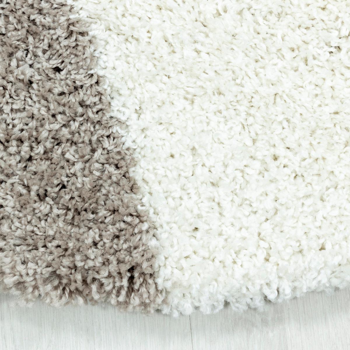 Hochflor Teppich Beige Naturfaser Tango Ø 200 cm - Beige, Design, Textil (200cm)