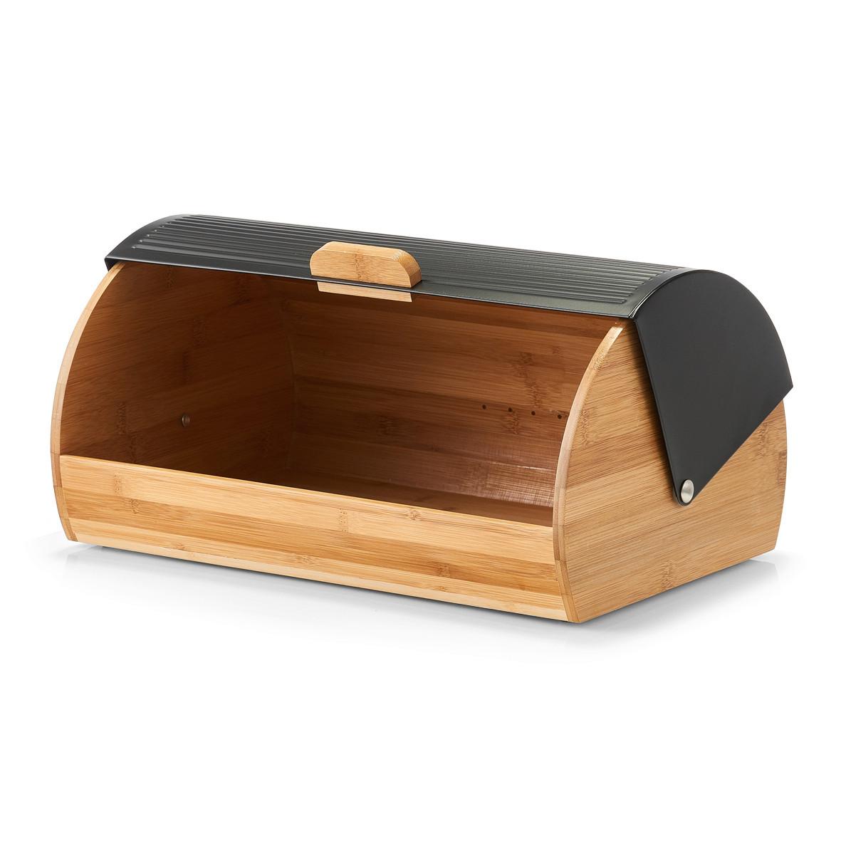Brotkasten Schwarz B: 39 cm - Schwarz, Basics, Holz/Metall (39/27/19cm) - Zeller Present