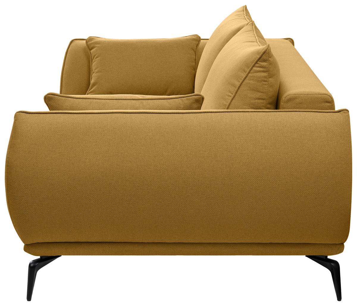 2-Sitzer-Sofa Cavo, Gelb B: 208 cm - Gelb/Schwarz, MODERN, Textil (208/86/118cm) - MID.YOU