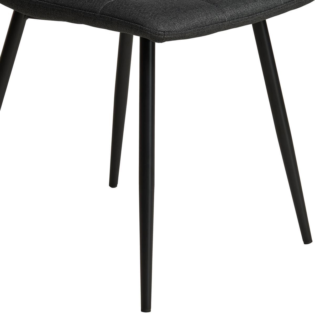 Vierfußstuhl Empoli Leinenoptik Grau, B: 44,5 Cm - Schwarz/Grau, KONVENTIONELL, Holz/Textil (44,5/86/54,5cm) - Livetastic