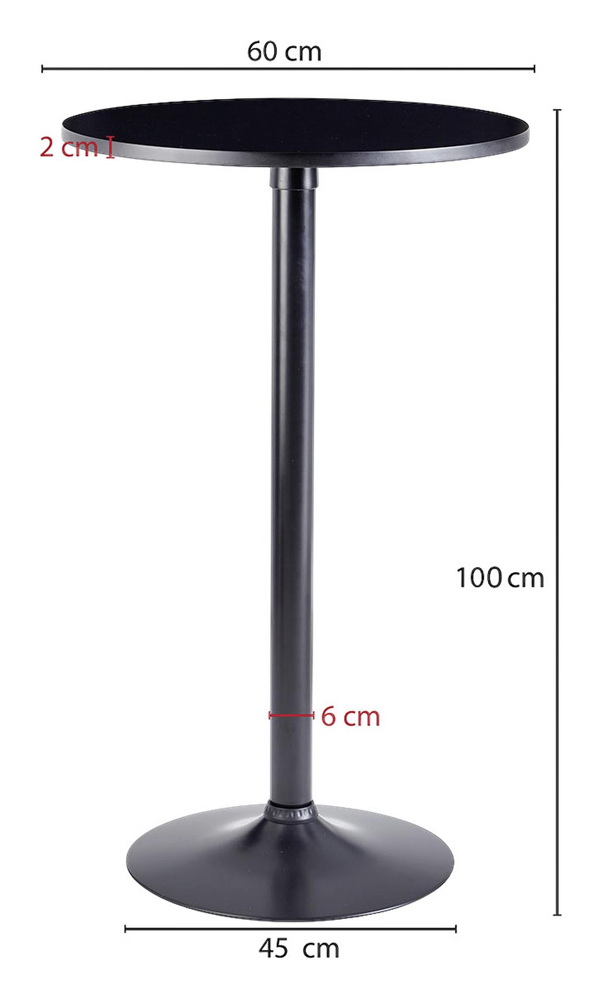 Kulatý bistro stolek, Ø 60 cm, černý - černá, Moderní, kov/kompozitní dřevo (60/100cm) - MID.YOU