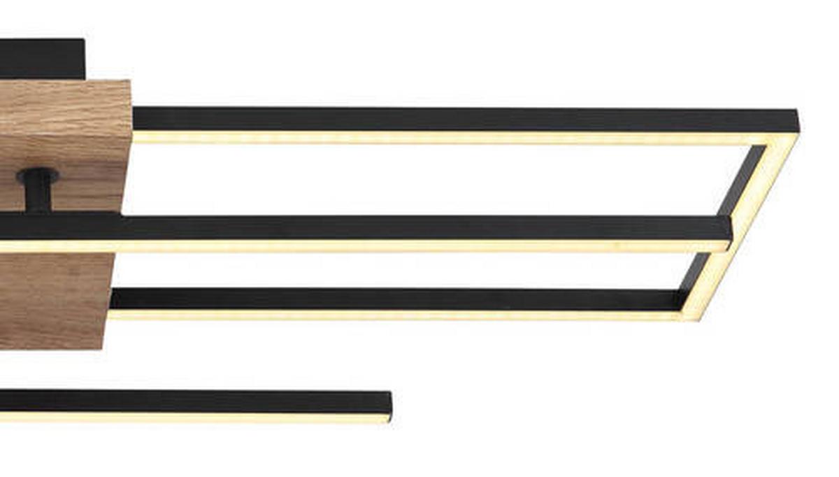 Led-deckenleuchte 67276-24 - Dunkelbraun/Opal, Design, Holzwerkstoff/Kunststoff (80/20/11,5cm) - Globo