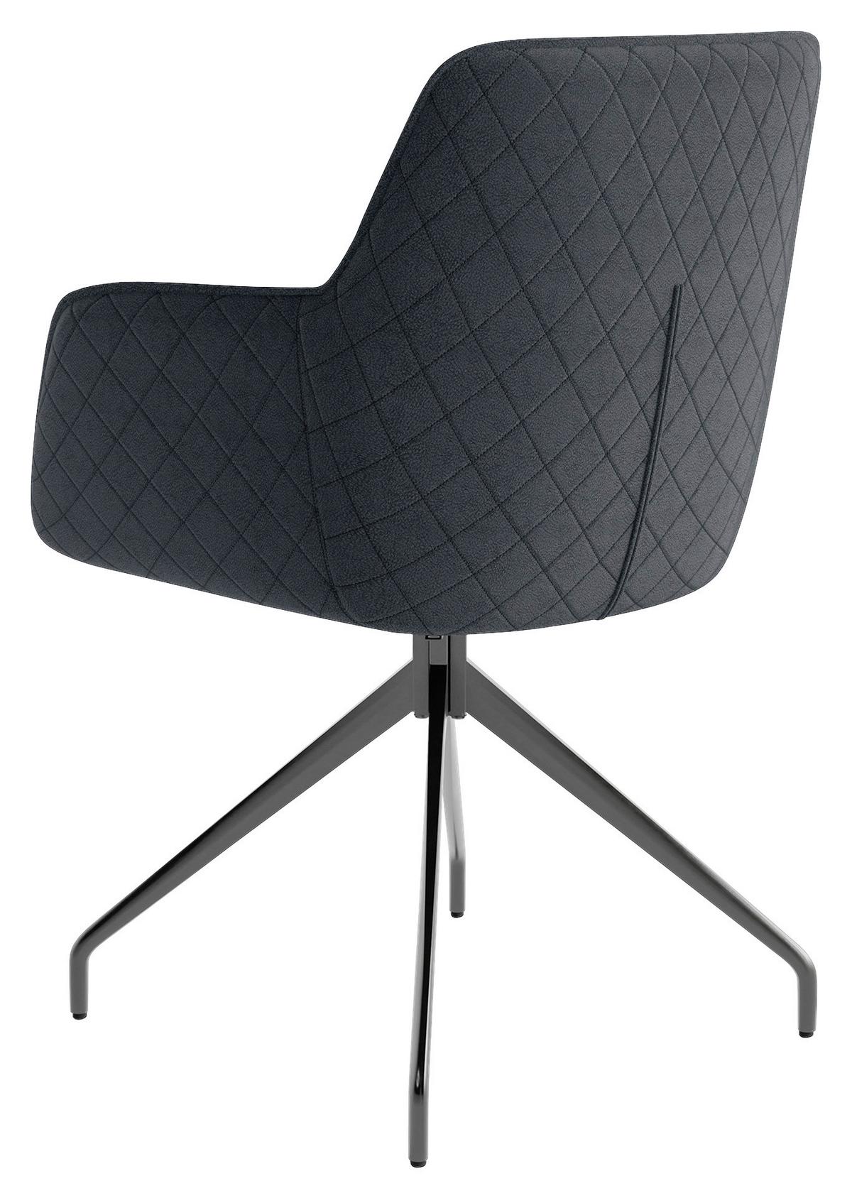 Armlehnstuhl-set Memphis - Anthrazit/Schwarz, MODERN, Textil/Metall (62/96/60cm) - MID.YOU