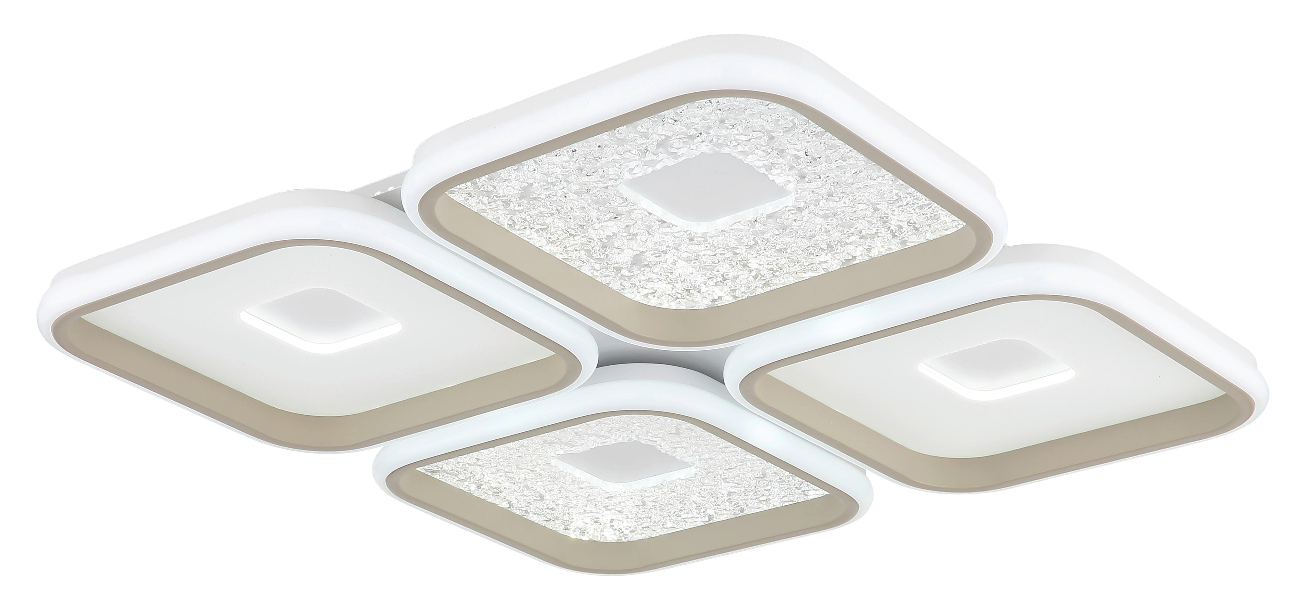 LED-Deckenleuchte Memory-Funktion - Sandfarben/Klar, Design, Kunststoff/Metall (54/54/7,8cm) - Globo