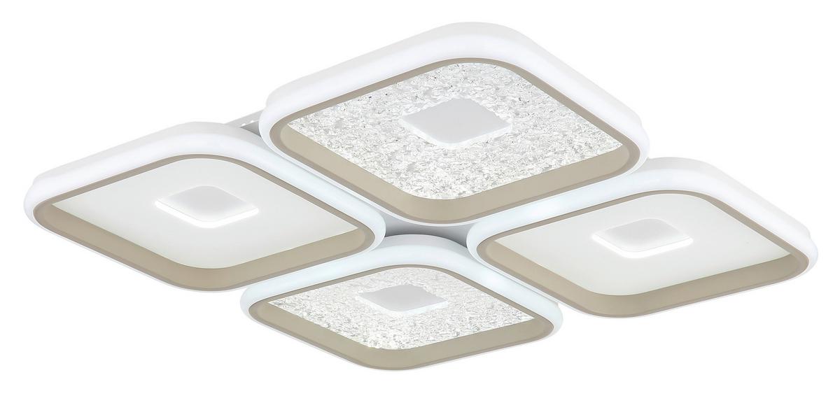 LED-Deckenleuchte Memory-Funktion - Sandfarben/Klar, Design, Kunststoff/Metall (54/54/7,8cm) - Globo