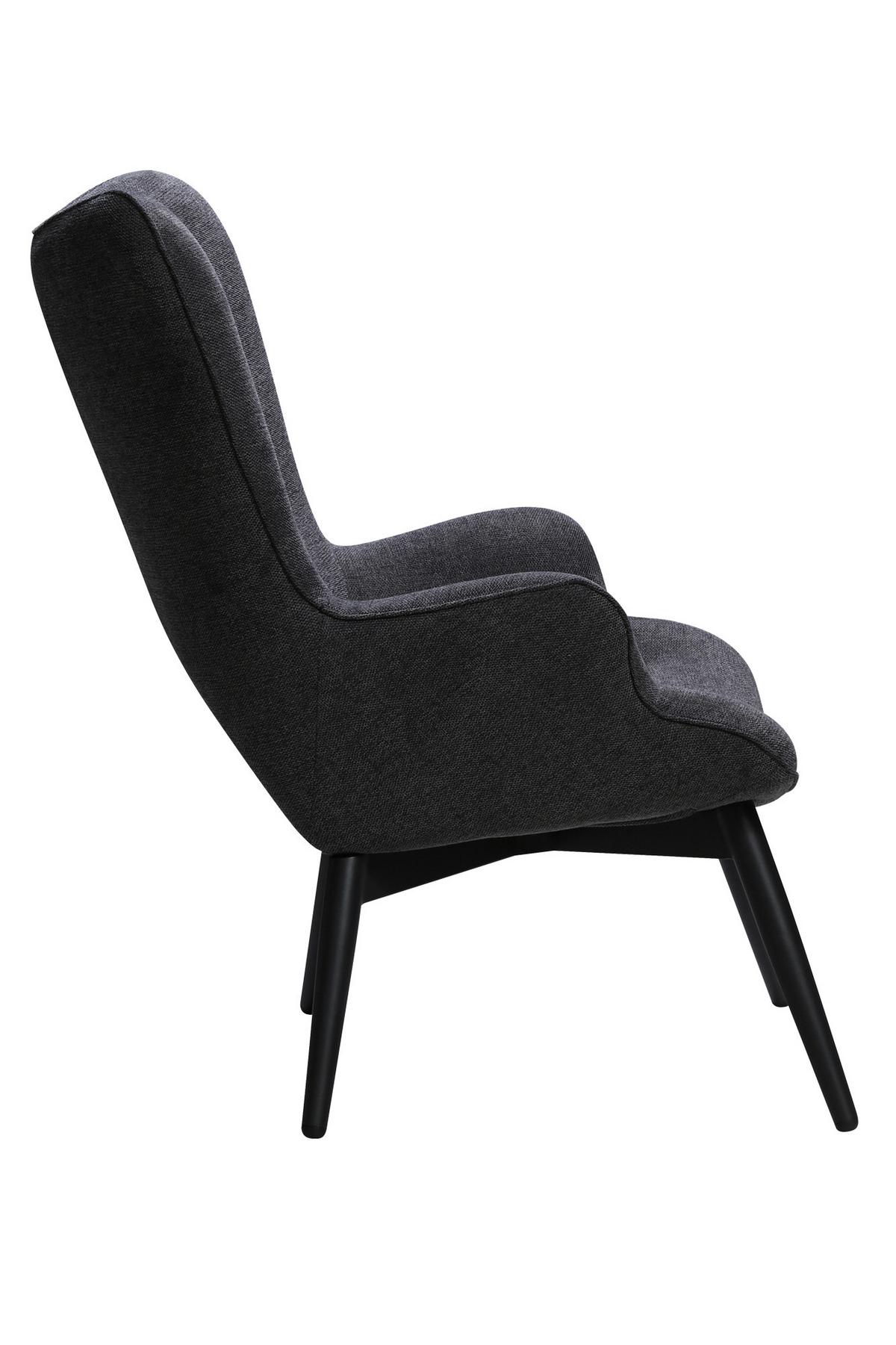 Sessel Dunkelgrau B: 80 Cm - Dunkelgrau/Schwarz, MODERN, Textil (80/92/99cm) - Livetastic