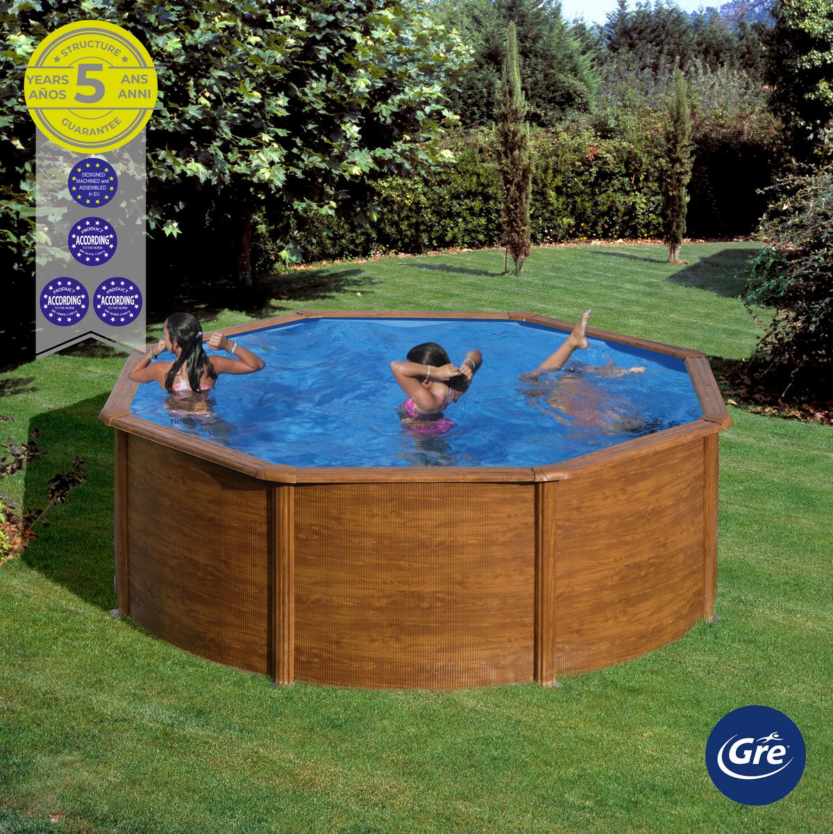 Pool-set Sicilia - Braun, KONVENTIONELL, Metall (300/120cm) - Gre