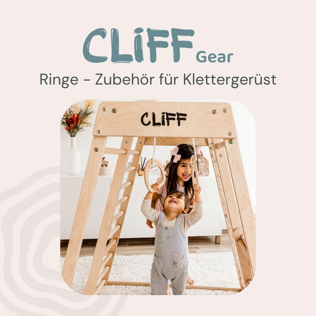Gymnastikringe 2er Set - Birkefarben, Basics, Holz (15/17cm) - CLIFF