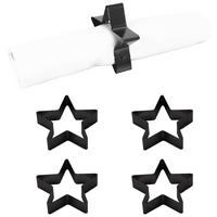 Serviettenring Echtwerk Serviettenring-Set - Schwarz, Design, Metall (7 cmcm) - Echtwerk