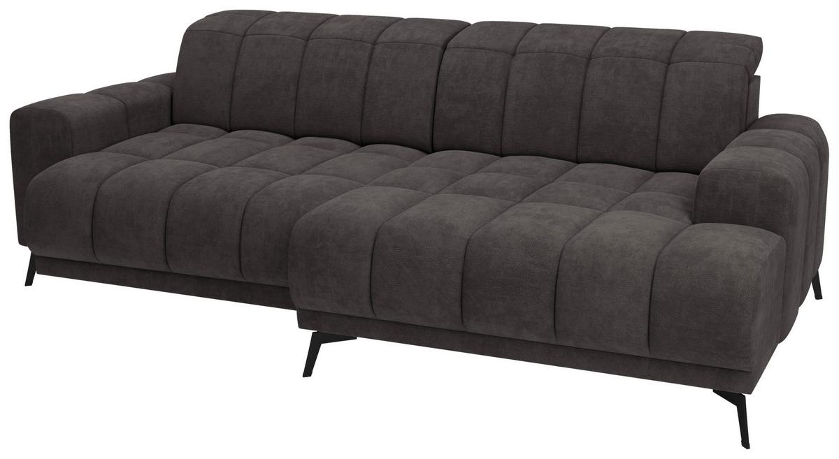 Rohová sedačka LAYA, pravá, tmavě hnědá tkanina MEMPHIS - tmavě hnědá, Moderní, textil (250/155cm) - Premium Living