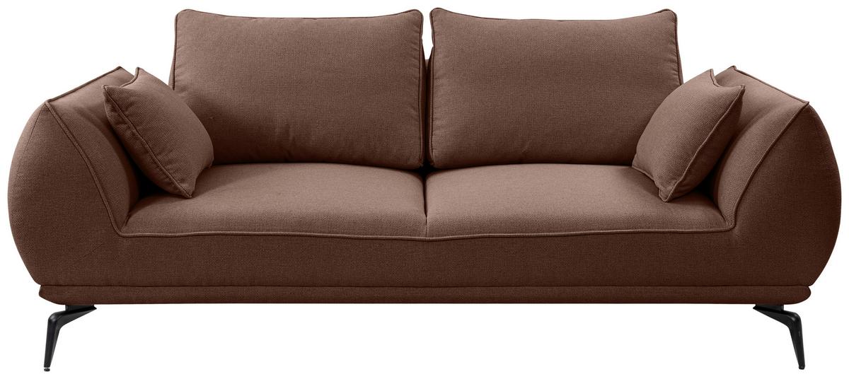 2-Sitzer-Sofa Cavo, Braun B: 208 cm - Schwarz/Braun, MODERN, Textil (208/86/118cm) - MID.YOU