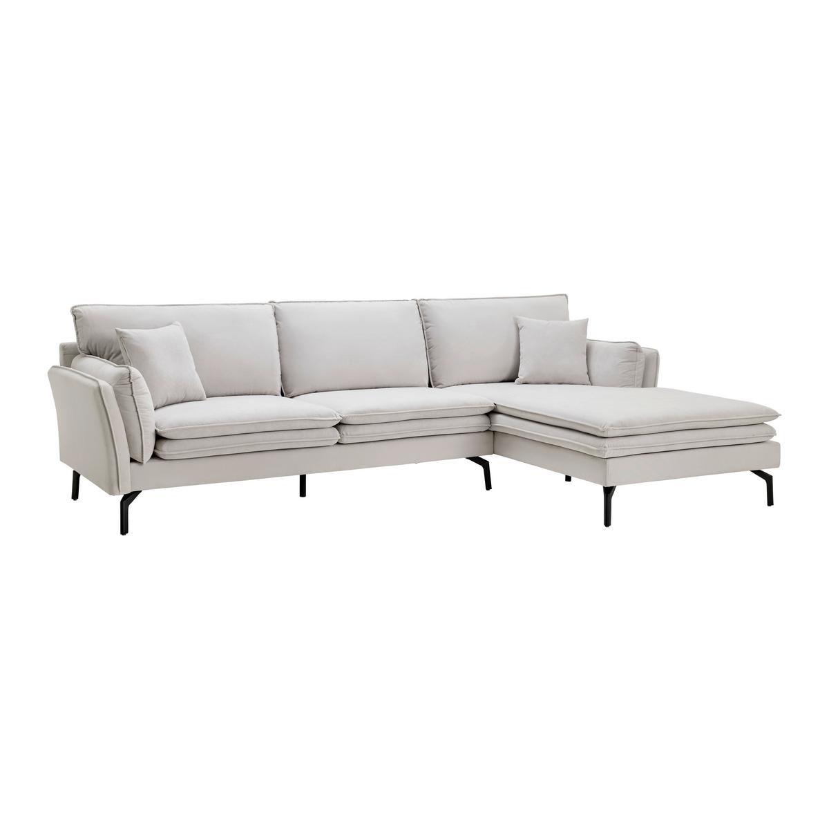 Sedací souprava LANI béžová - černá/světle šedá, Moderní, kov/dřevo (296/86/89-170cm) - Bessagi Home
