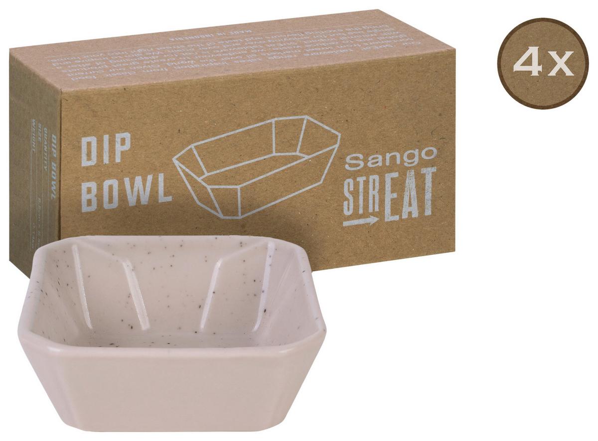 Dipschalenset Aus Keramik, Creme, Street 4--Teilig. 8,5x8,5cm - Creme, Basics, Keramik (8,5/8,5cm) - Creatable