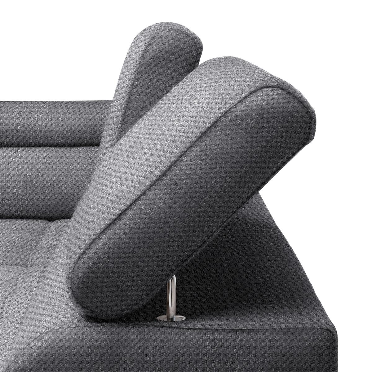 Rohová sedačka GRINALDI, ľavá, modrosivá - čierna/modrosivá, Modern, textil/plast (206/283cm) - Premium Living