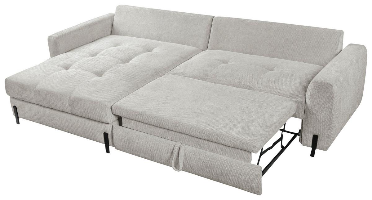 Ecksofa Naomi Beige/Schwarz, 162 cm - Beige/Schwarz, Design, Textil (162/265cm) - MID.YOU