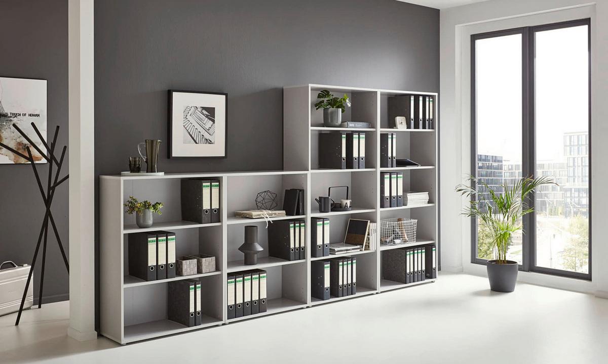 Aktenregal Office Edition Grau B: 337,6cm - Silberfarben/Grau, MODERN, Holzwerkstoff (337,6/185,6/33cm) - MID.YOU