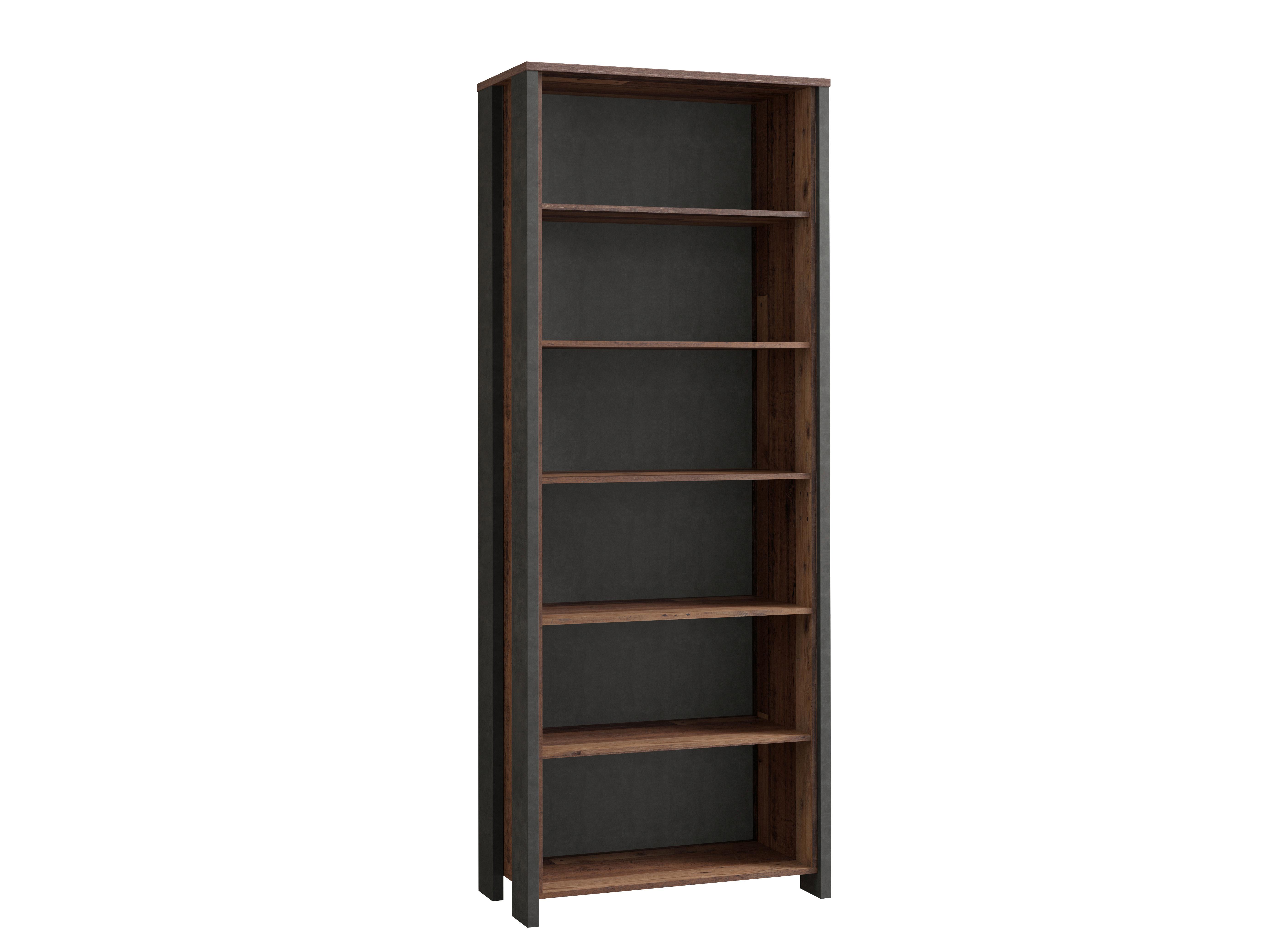 Regal Cliff B 86 cm Braun/Dunkelgrau - Dunkelgrau/Braun, Basics, Holzwerkstoff/Kunststoff (86/220,1/42cm) - MID.YOU