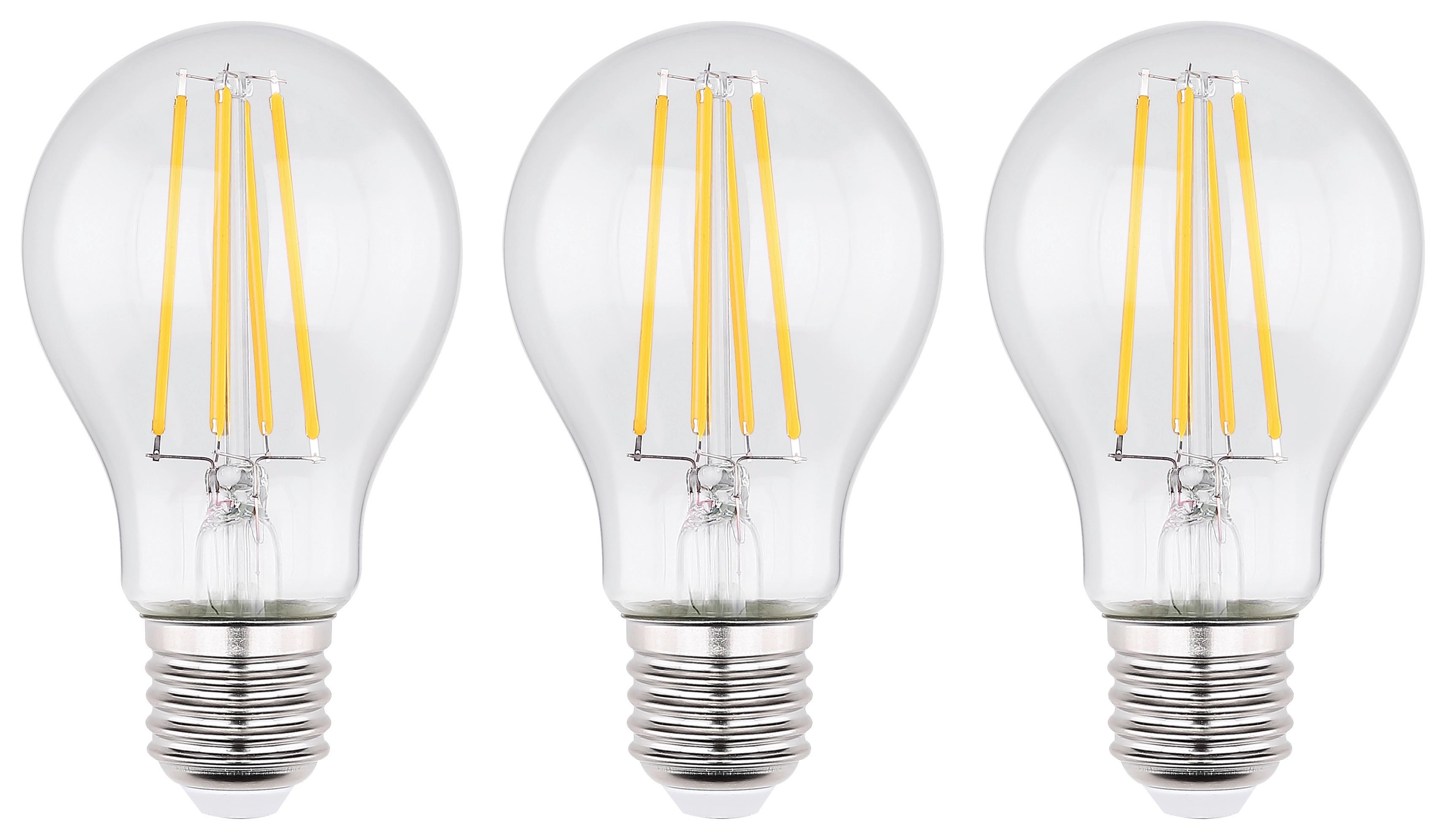 LED žárovka E27, 7W - čiré/barvy hliníku, kov/sklo (6/10,6cm) - Mömax