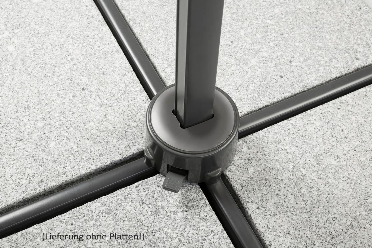 Ampelschirm Rhodos Junior BxHxT: 338x239x270 cm Rot - Anthrazit/Rot, Basics, Textil/Metall (338/239/270cm) - Schneider