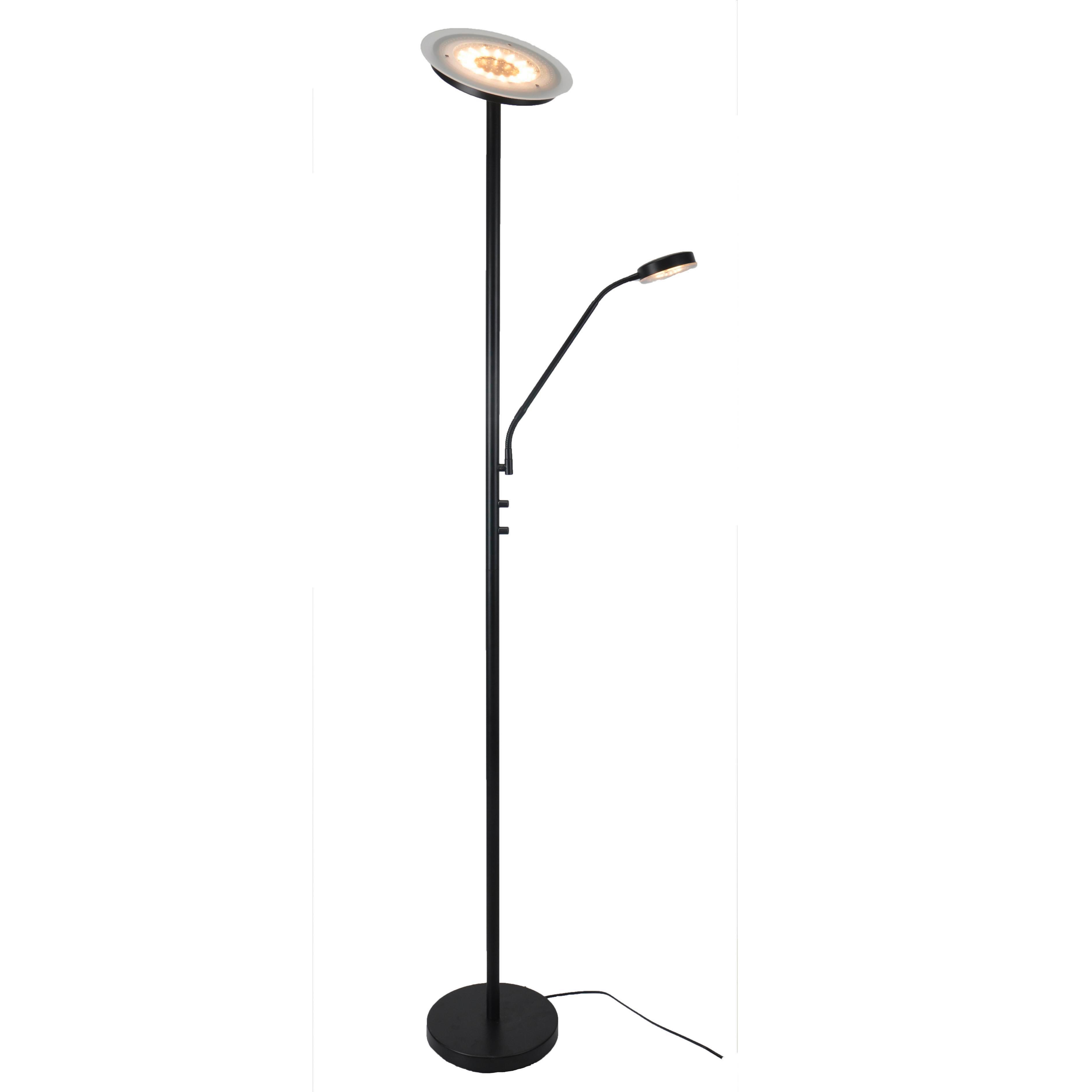 Stojacia Led Lampa Minn, 26/180cm - čierna/biela, Moderný, kov/plast (26/180cm) - Modern Living