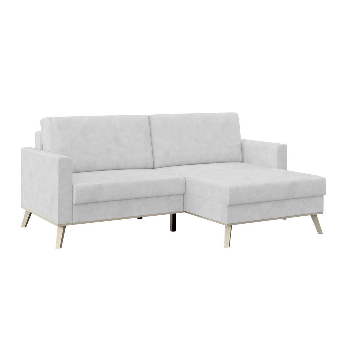 Ecksofa Carini - Eichefarben/Hellgrau, Basics, Textil (222/152cm)