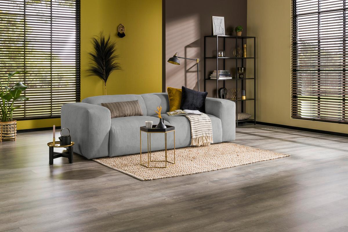 3-sitzer-sofa Hannah Hellgrau B: 247 Cm - Hellgrau/Schwarz, Design, Textil (247/75/104cm) - MID.YOU