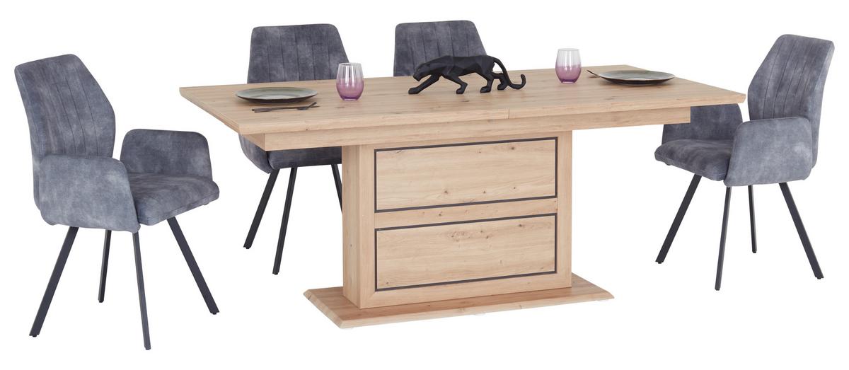 ROZŤAHOVACÍ STÔL HARVEY 180 AZ - farba duba/antracitová, Konventionell, kompozitné drevo (180/76,5/90cm)
