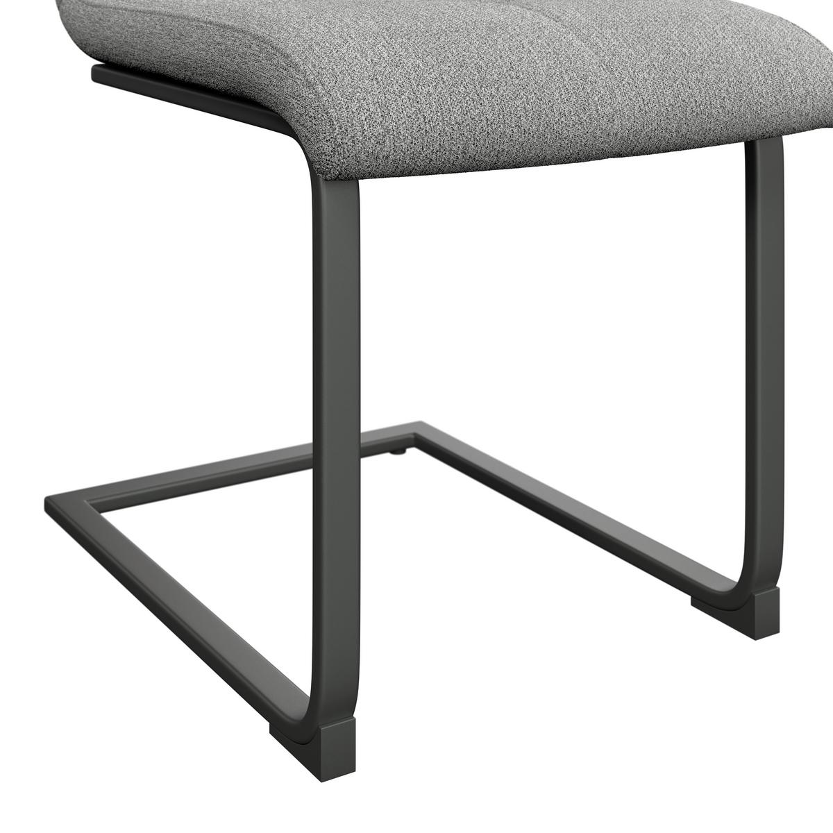Schwingstuhl Tristan Webstoff hellgrau, B: 41cm - Hellgrau/Schwarz, MODERN, Holz/Textil (41/102/58cm) - James Wood