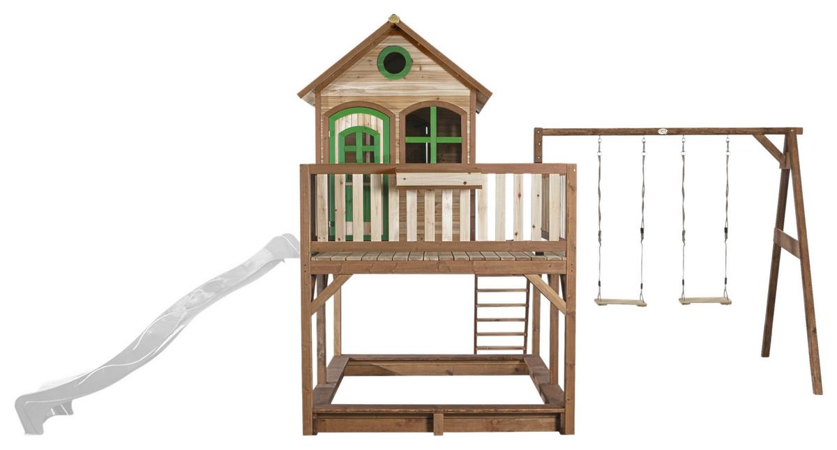 Spielturm A030.153.90 - Weiß/Braun, KONVENTIONELL, Holz (613/291/277cm) - Ambia Garden