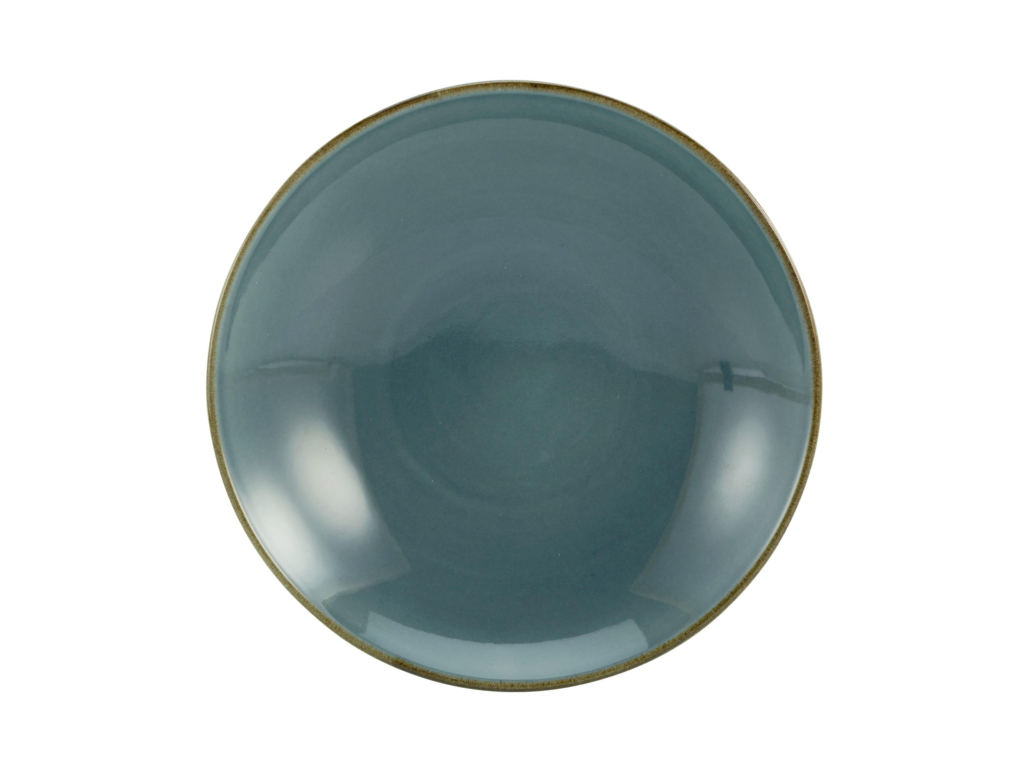 Hlboký Tanier Linen, Ø: 22cm - modrá, keramika (22/22/4cm) - Premium Living