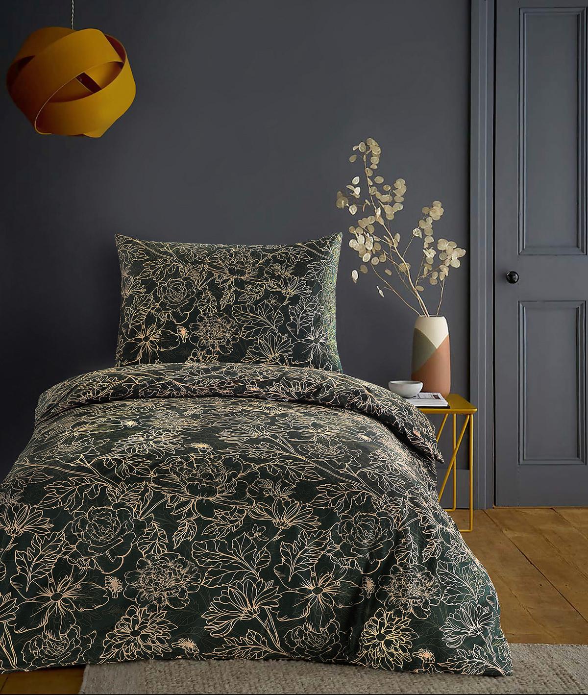 Bettwäsche Florence - Schwarz/Weiß, MODERN, Textil (140/200cm) - Luca Bessoni