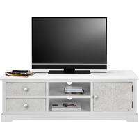 TV diel AVERY - biela/bronzová, Modern, kov/drevo (140/45/40cm) - Bessagi Home