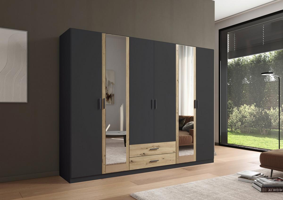 Kleiderschrank Despina - Eiche Artisan/Grau, KONVENTIONELL, Holzwerkstoff (271/210/54cm)