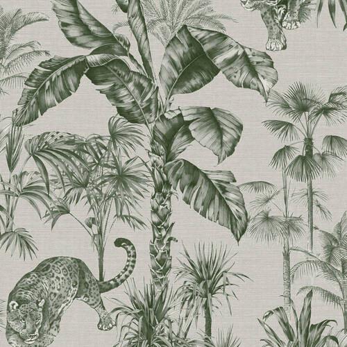 Vliestapete Zanzibar Grün, 52x1000 cm - Grün, Basics, Papier/Kunststoff (52/1000cm)