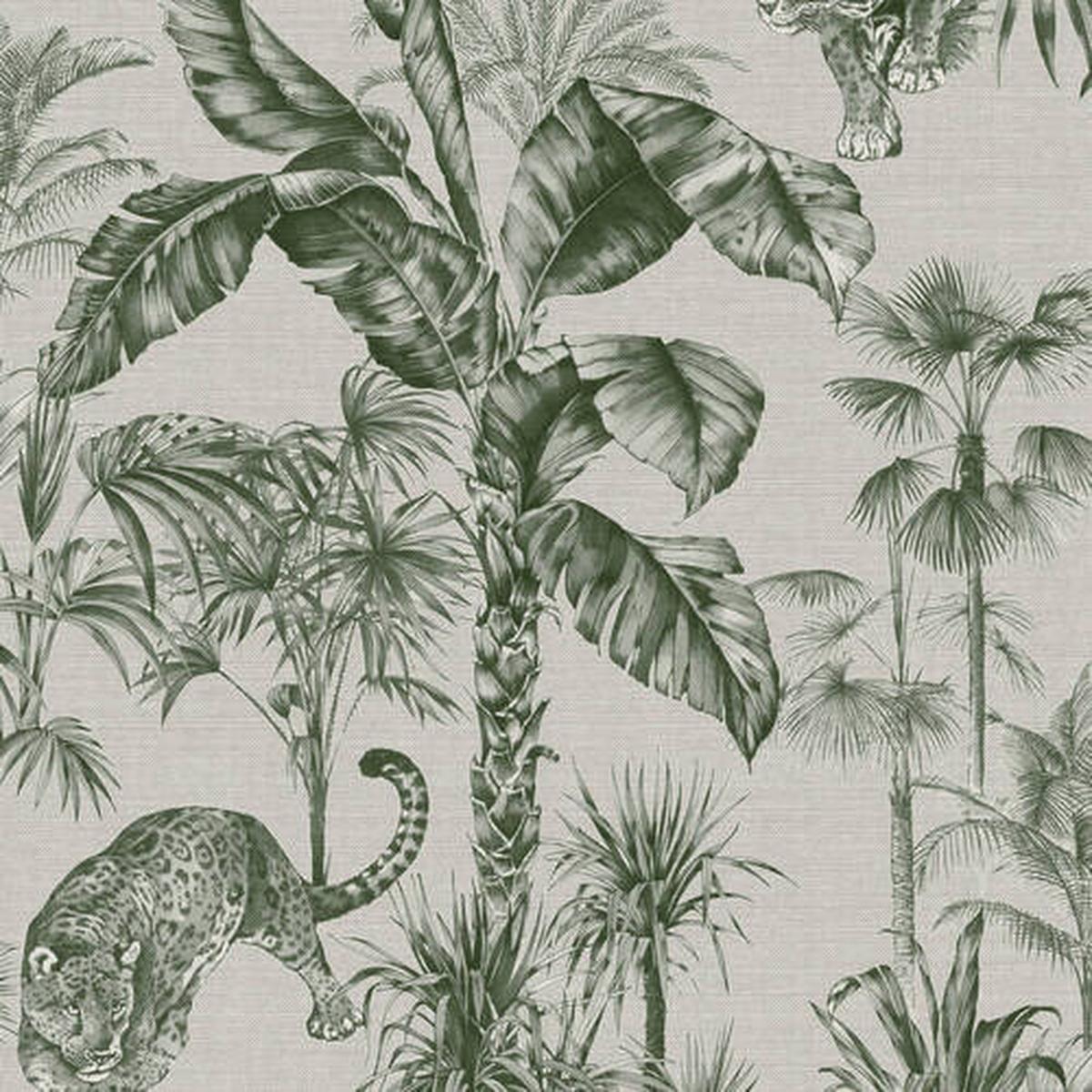 Vliestapete Zanzibar Grün, 52x1000 cm - Grün, Basics, Papier/Kunststoff (52/1000cm)