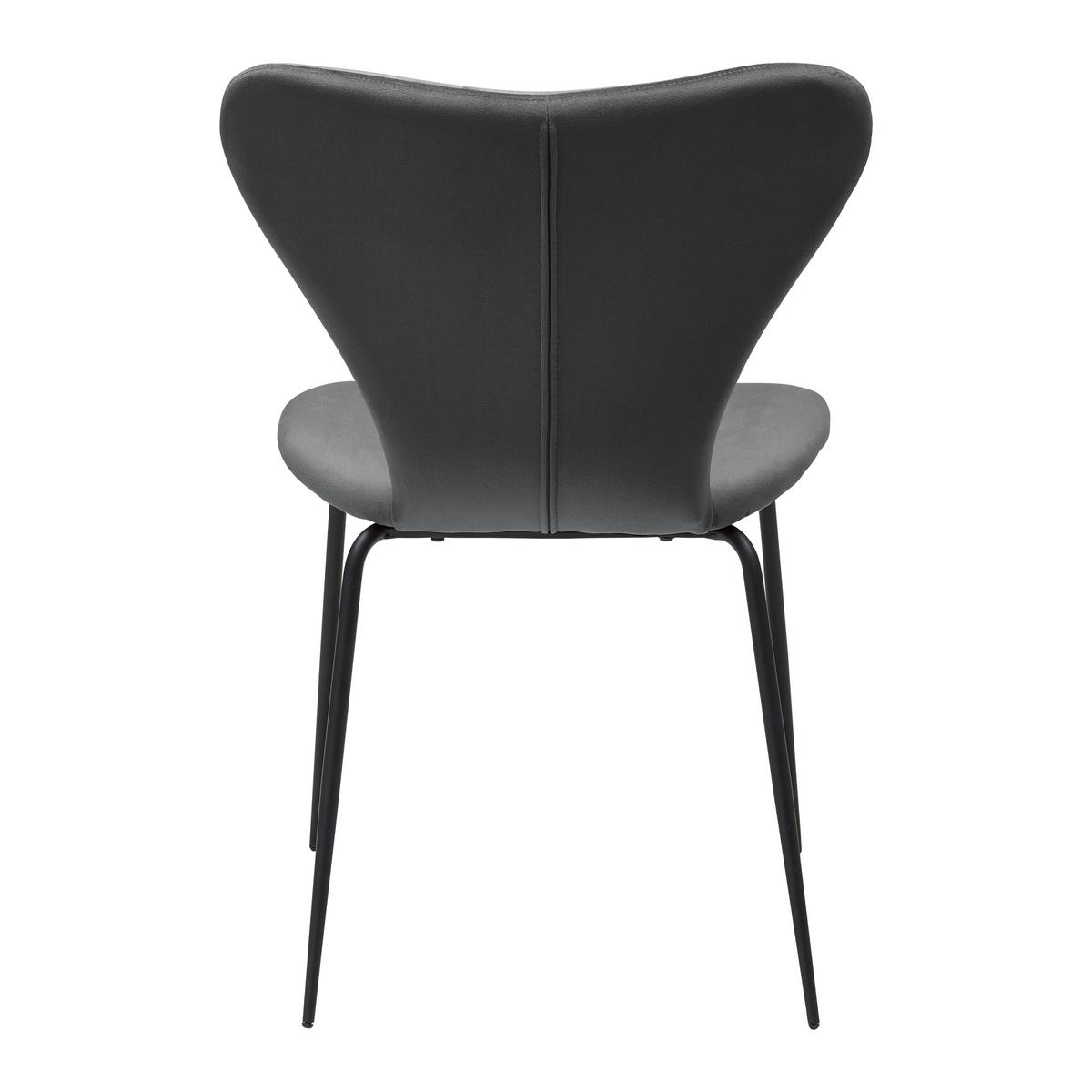 Jedálenská stolička ALICIA tmavá sivá - čierna/tmavosivá, Modern, kov/drevo (53/82,5/53cm) - Bessagi Home