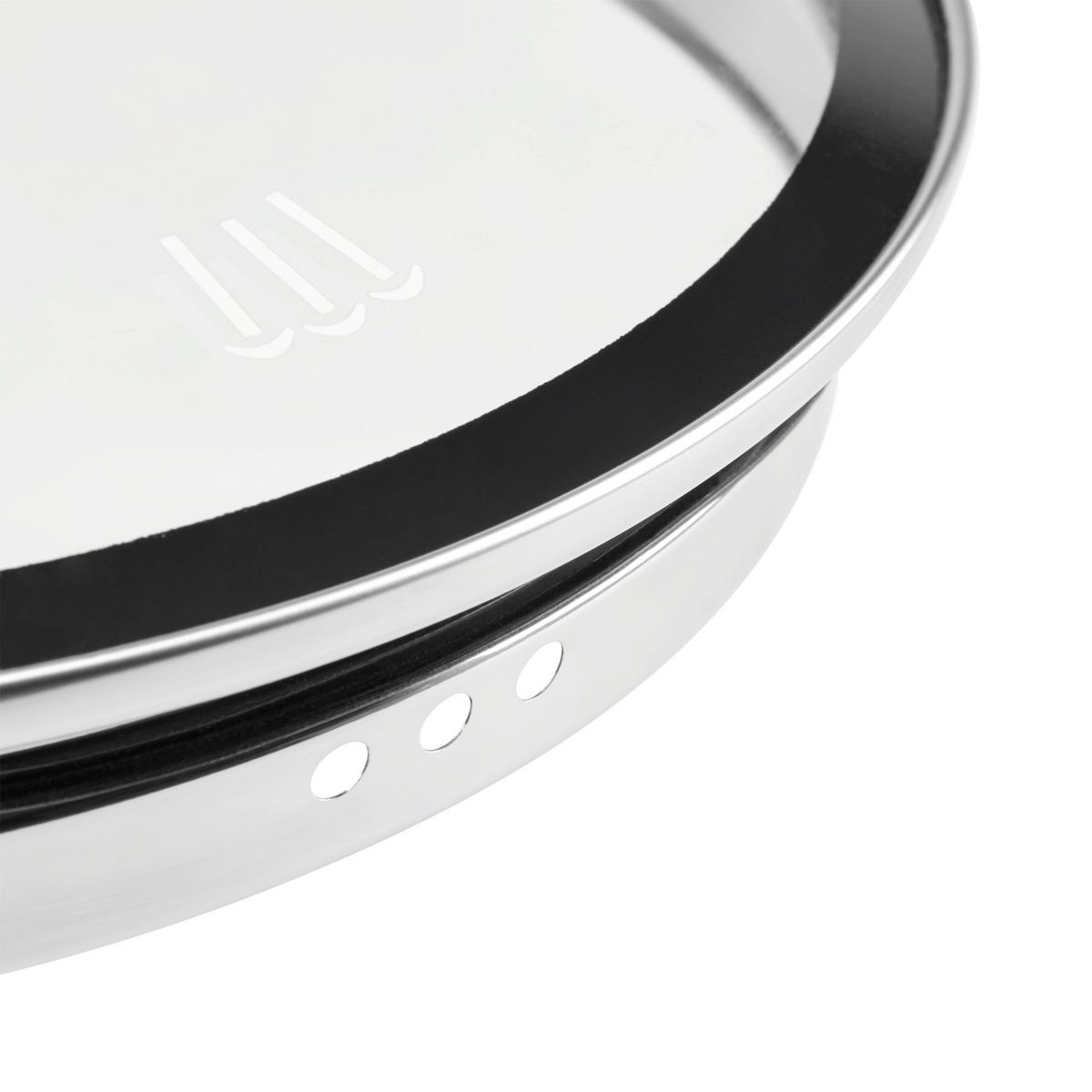 Kochtopfset Oswald 9-Tlg. Edelstahl Induktion - Klar/Edelstahlfarben, MODERN, Glas/Metall - James Wood