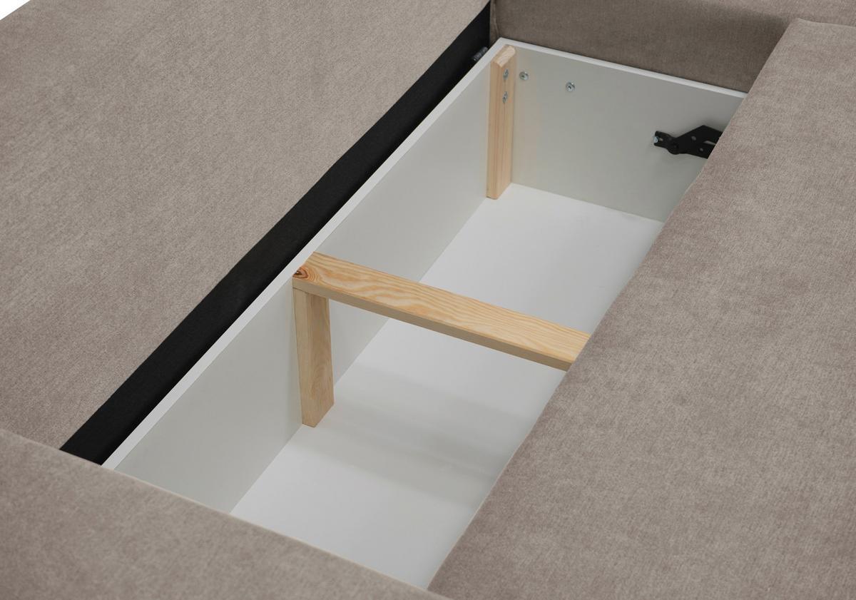 Ecksofa Time Greige S: 178x248 cm - Greige/Schwarz, Design, Textil (178/248cm) - MID.YOU