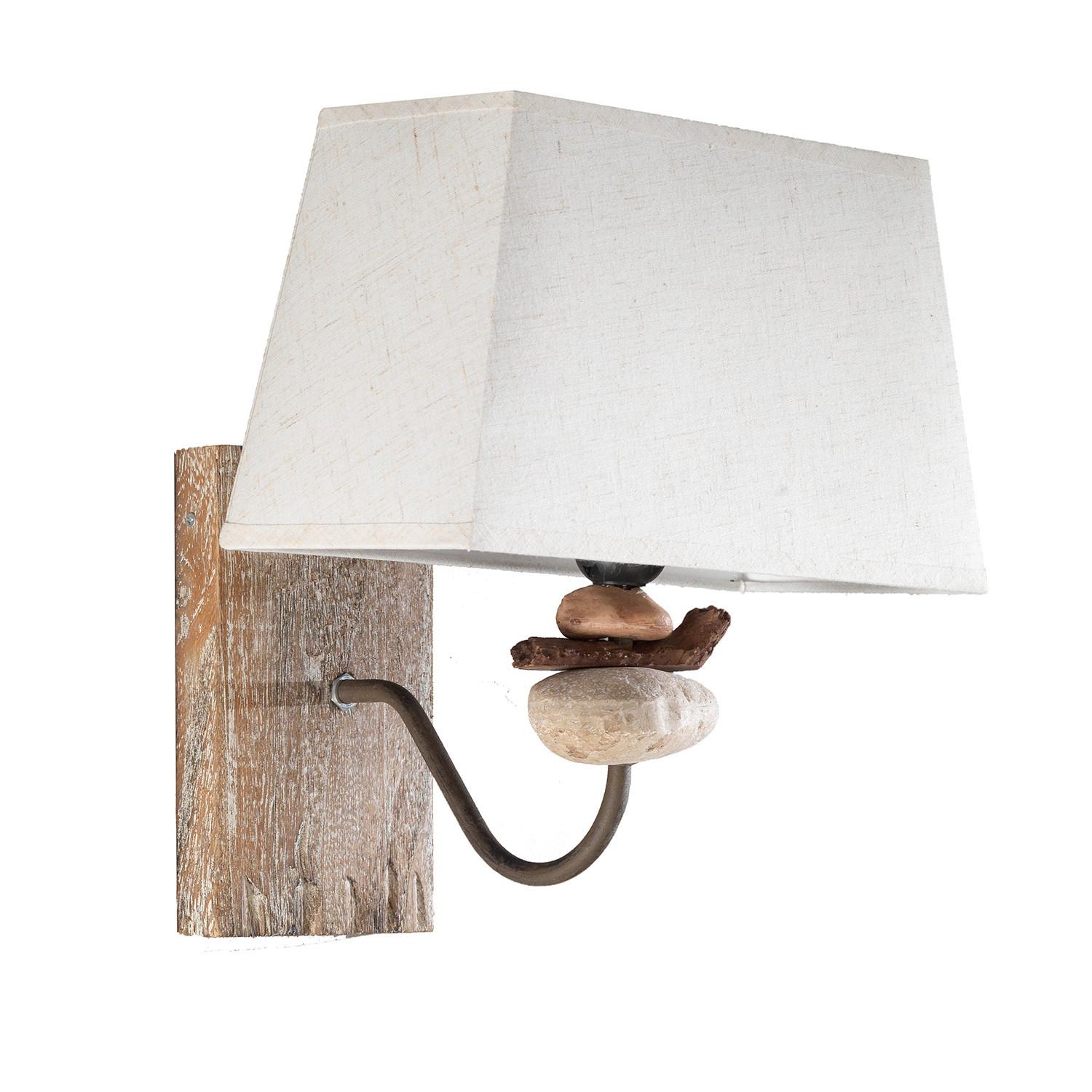 Wandleuchte 4848/ap - Schwarz/Weiß, KONVENTIONELL, Textil/Stein (30/30/27cm)