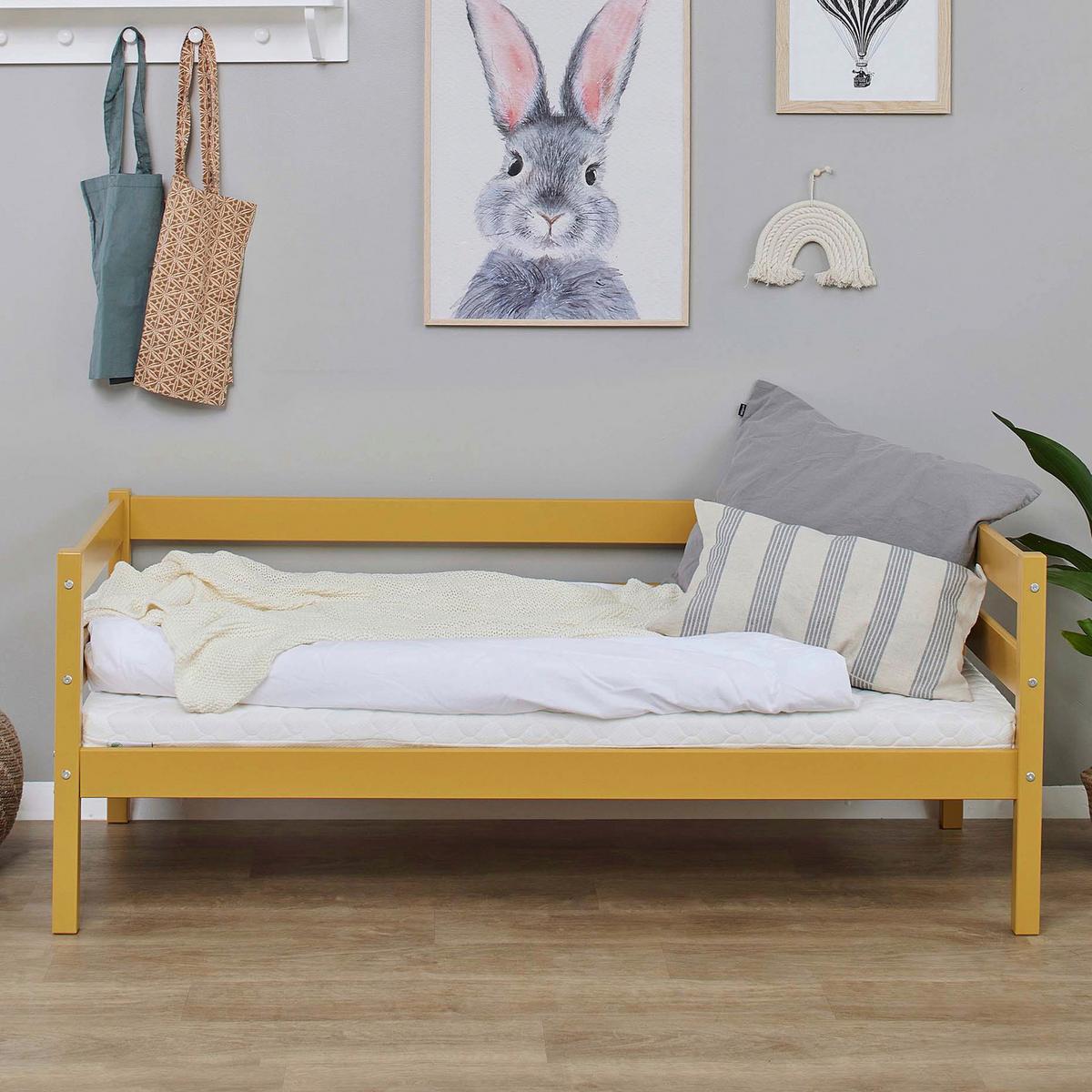 Kinder-/Jugenbett Comfort Gelb, Lf: 70x160 cm - Gelb, MODERN, Holz (70/160cm) - MID.YOU