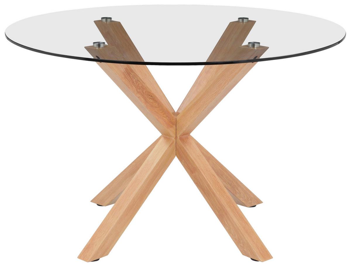 Esstisch Nara Eichefarben D: 119 cm - Klar/Eichefarben, MODERN, Glas/Metall (119/119/75,5cm) - P & B