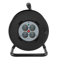 Kabeltrommel Albin 4 Steckdosen, 20 M Kabel - Schwarz/Grau, KONVENTIONELL, Kunststoff (23,5/18,8/32cm) - Homezone